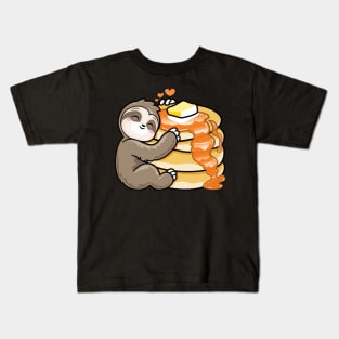 Sloth Loves Pancakes Kids T-Shirt